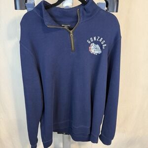 Gonzaga Bulldogs Sweater Men 2XL Blue Champion Quarter Zip NCAA Pullover Logo